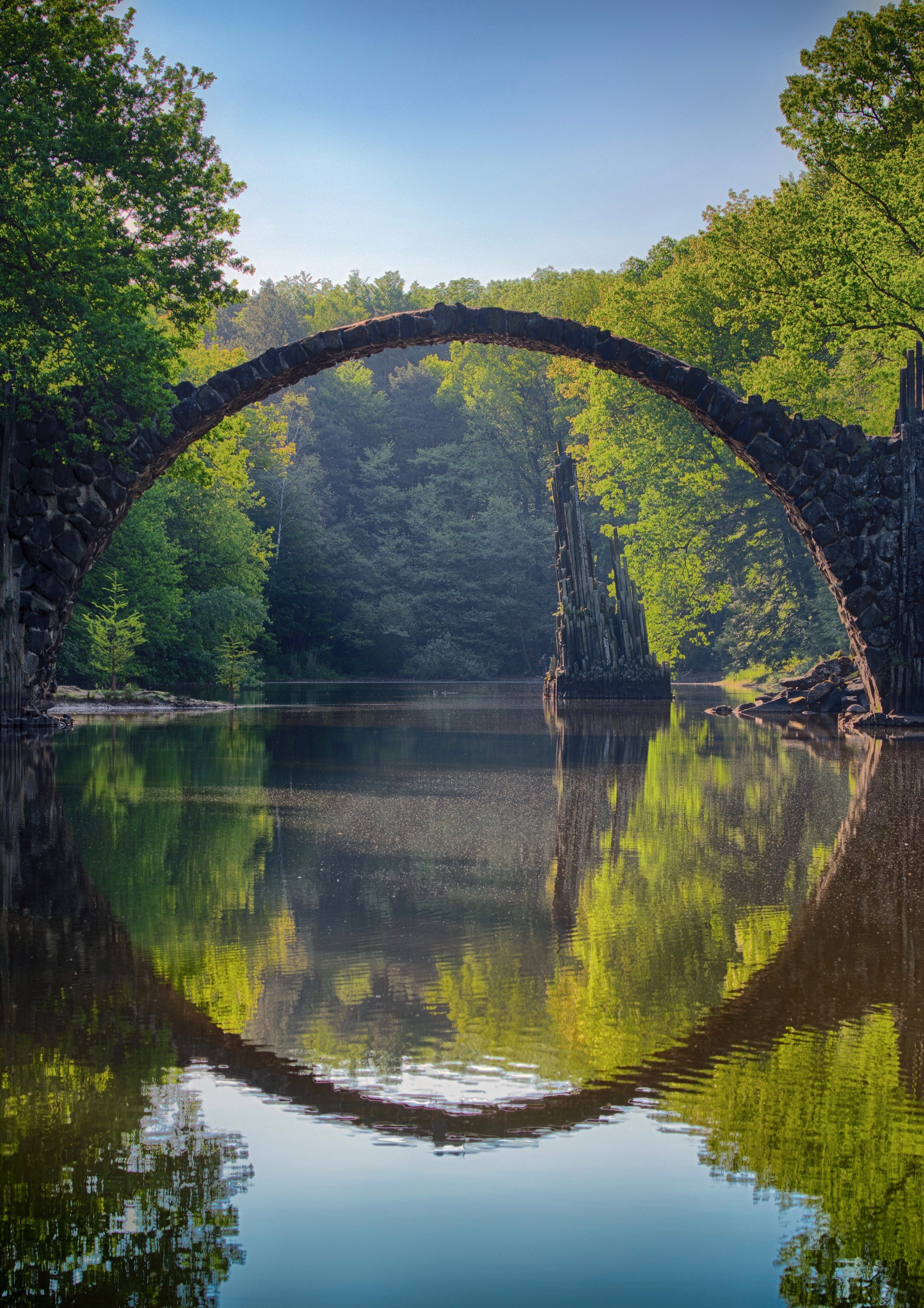 Bridge with reflection in water